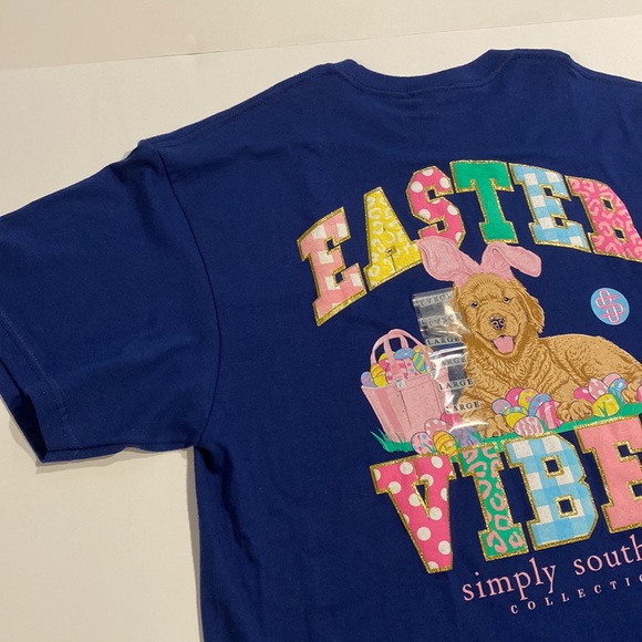 Simply Southern Large Easter Vibes Cotton Graphic Tee Shirt New D31 - Picture 12 of 13